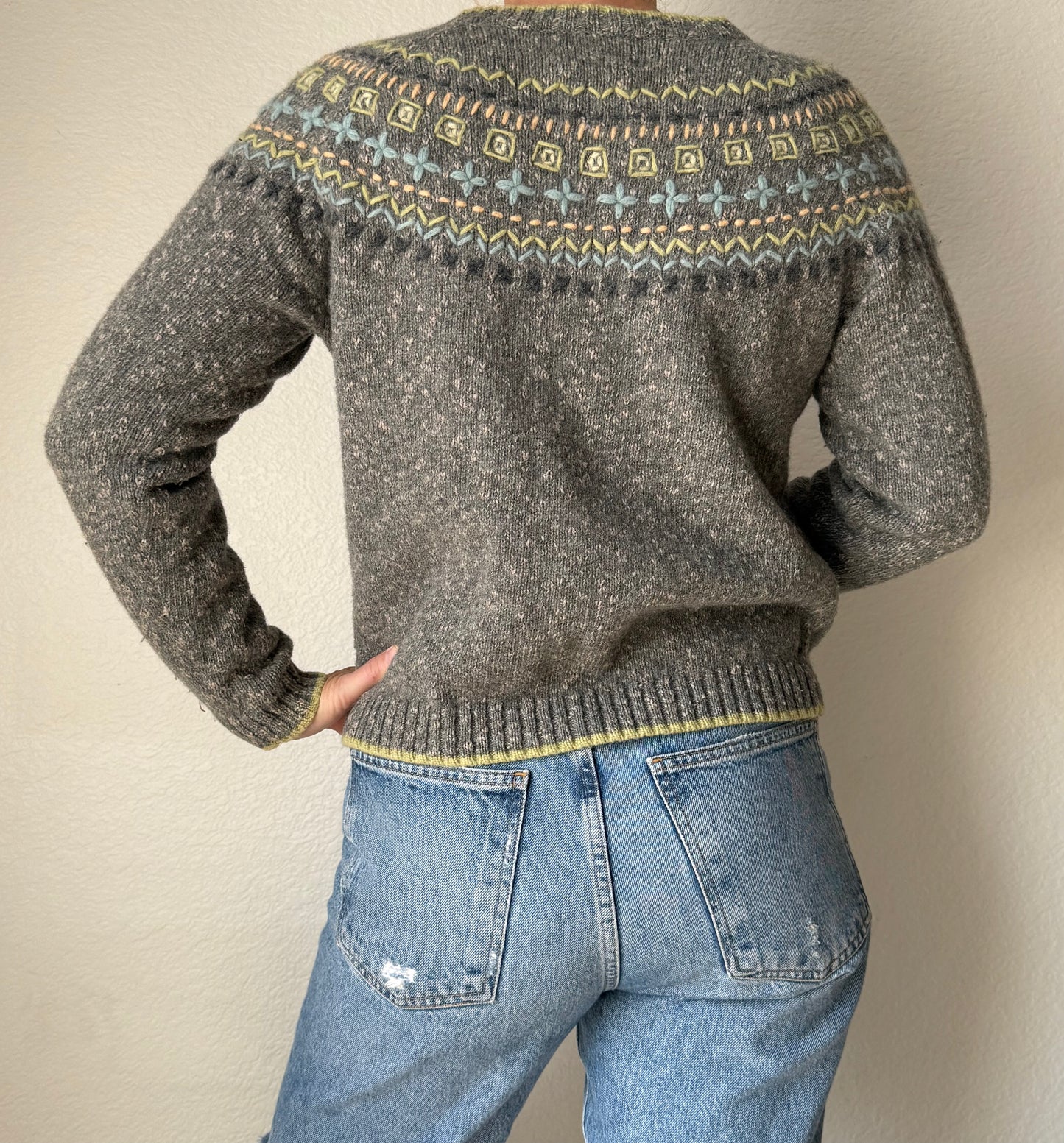 Vintage Pendleton Originals Lambswool Angora Fair Isle Cardigan/ Petite M