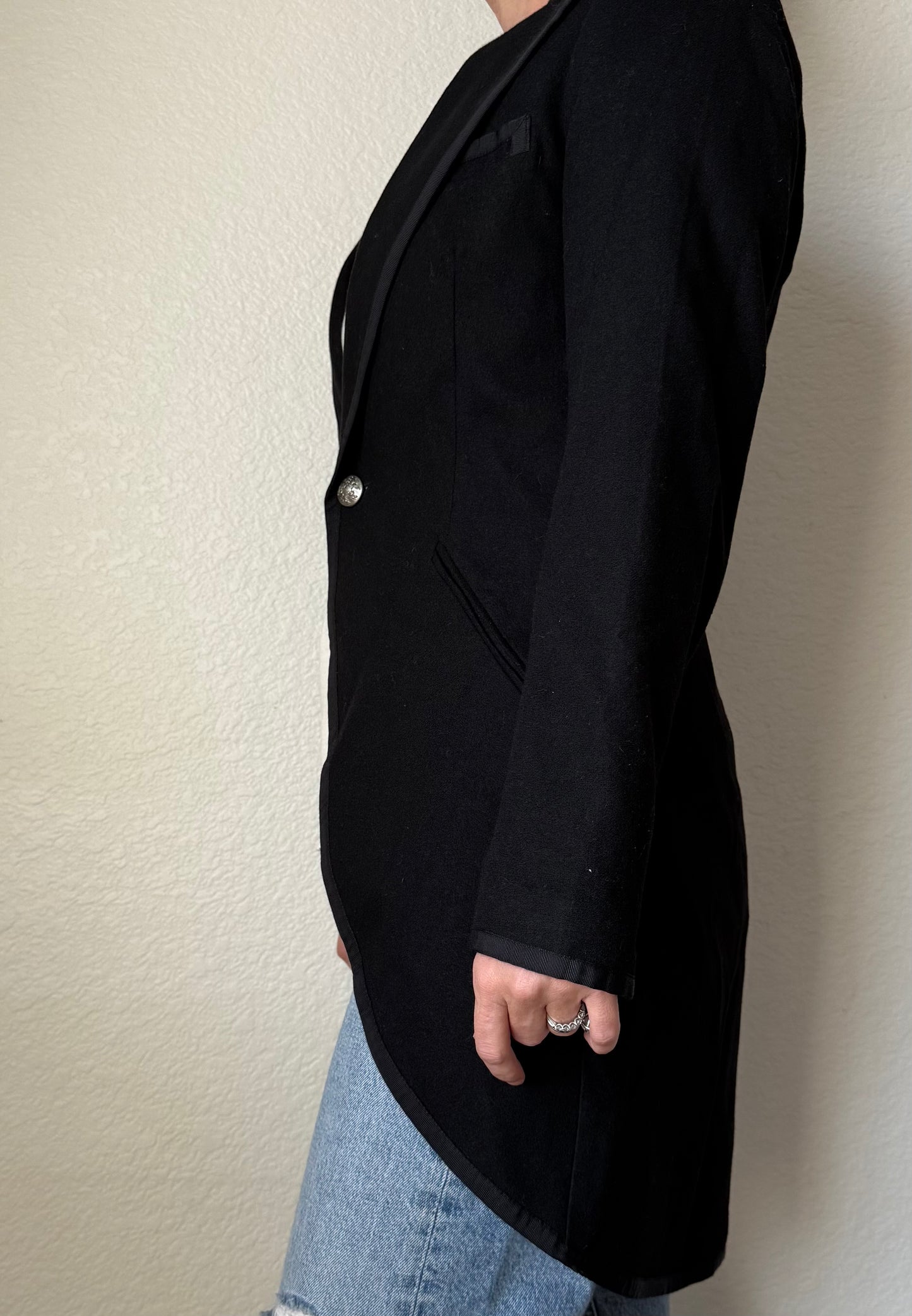 Ralph Lauren Rugby Wool Cashmere Black Blazer/ Schoolboy Equestrian